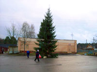 3 января: Новогодняя елка перед Домом культуры в п.Пржевальское. Словно Новый год в сентябре...